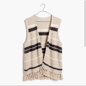Madewell Striped Fringe Vest